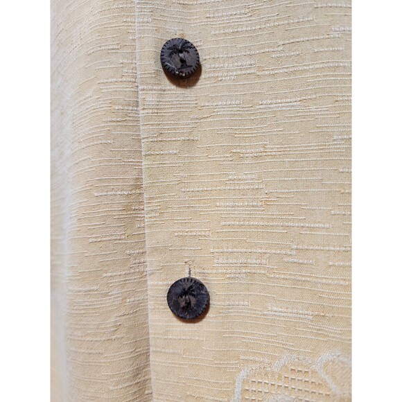 JAMAICA JAXX MENS XL YELLOW SHIRT VINTAGE FLORAL SILK TROPICAL VACATION RESORT - Picture 6 of 13